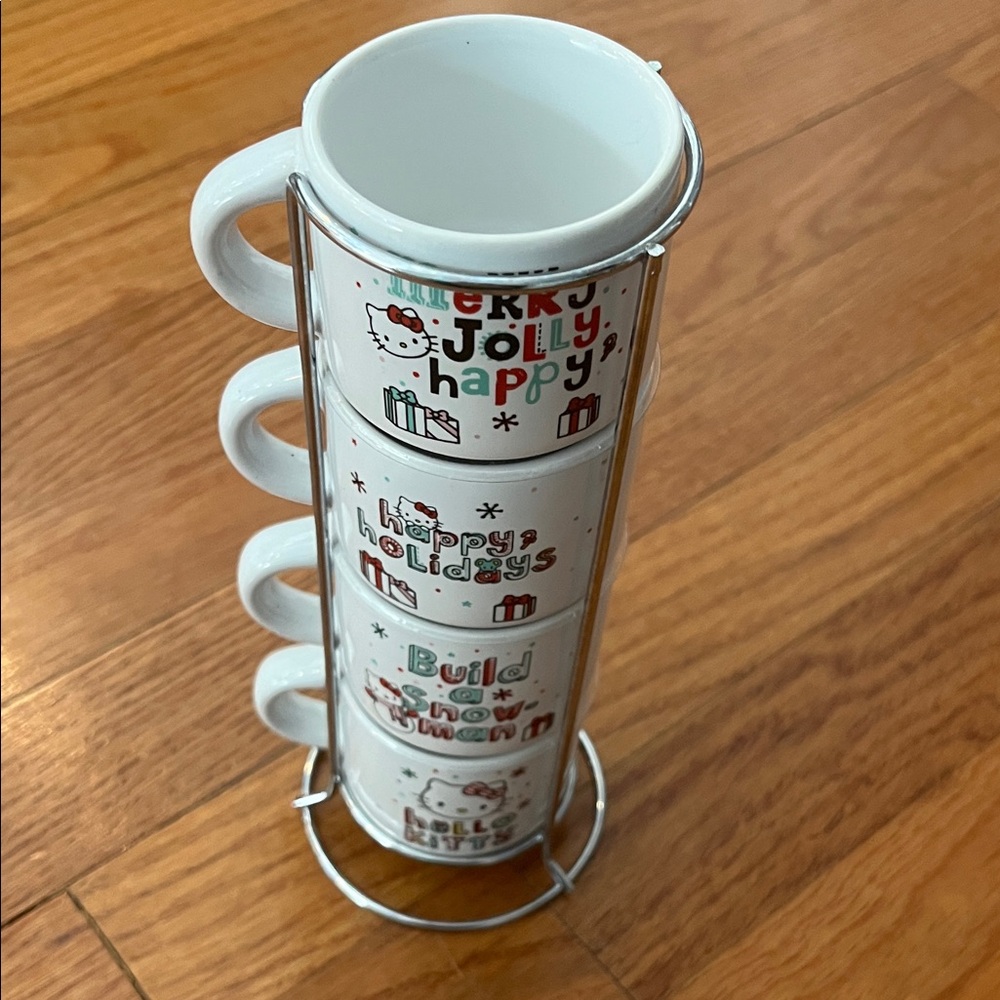 Hello Kitty Festive Stackable Mug Set - White and Red